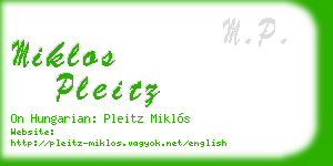 miklos pleitz business card